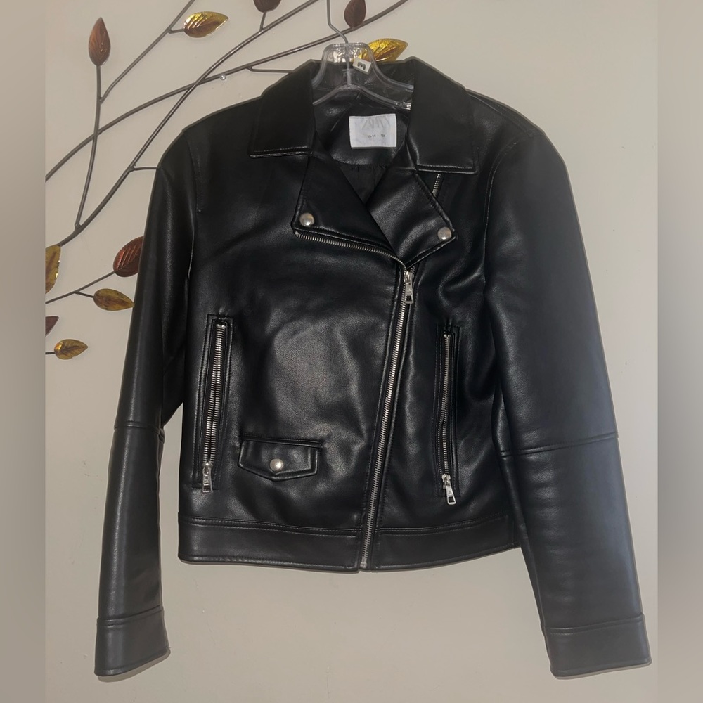 Zara kids leather jacket